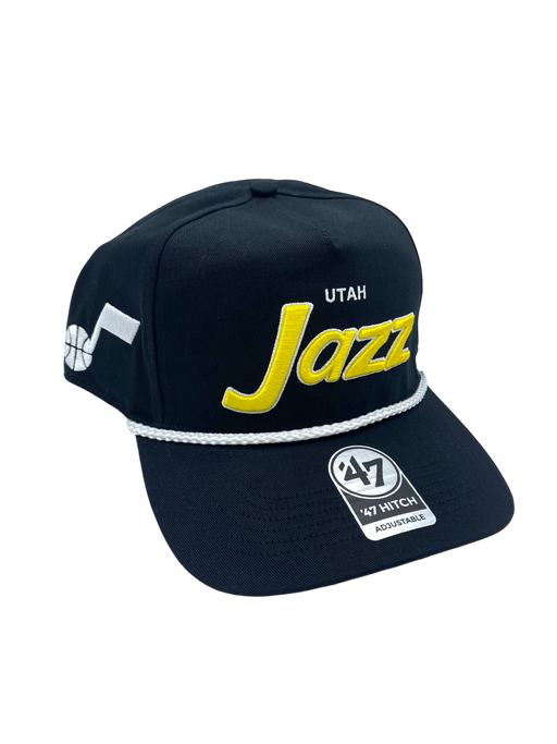 47 Brand Snapback Hat OSFM / Black Utah Jazz '47 Crosstown Script Hitch Black Adjustable Snapback Hat