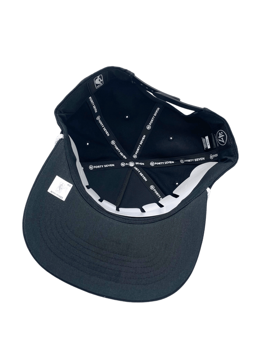 Adult Utah Jazz '47 Crosstown Script Hitch Black Adjustable Snapback Hat - Men's