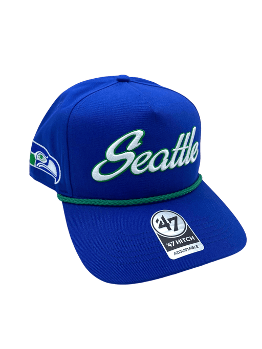 47 Brand Snapback Hat OSFM / Blue Seattle Seahawks '47 Overhand Hitch Blue Adjustable Snapback Hat