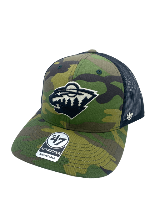 Minnesota Wild '47 Camo Trucker Adjustable Snapback Hat