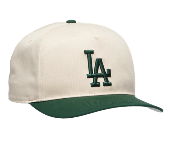 Adult Los Angeles Dodgers '47 Natural Cream/Green 2 Tone Logo Hitch Adjustable Snapback Hat - Men's