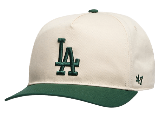 Adult Los Angeles Dodgers '47 Natural Cream/Green 2 Tone Logo Hitch Adjustable Snapback Hat - Men's