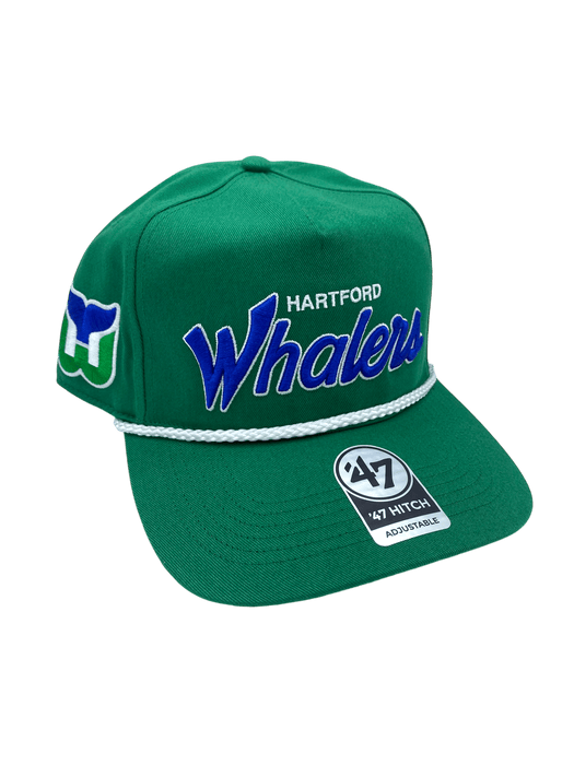 47 Brand Snapback Hat OSFM / Green Hartford Whalers '47 Crosstown Script Hitch Green Adjustable Snapback Hat