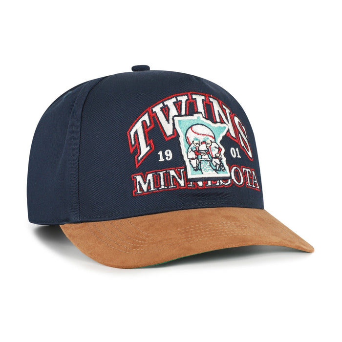 47 Brand Snapback Hat OSFM / Navy Adult Minnesota Twins Cooperstown '47 Brand Navy Break Wood Suede Brim Hitch Adjustable Snapback Hat - Men's
