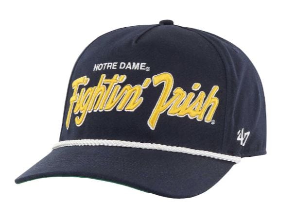 Adult Notre Dame Fighting Irish '47 Navy Crosstown Script Hitch Adjustable Snapback Hat - Men's