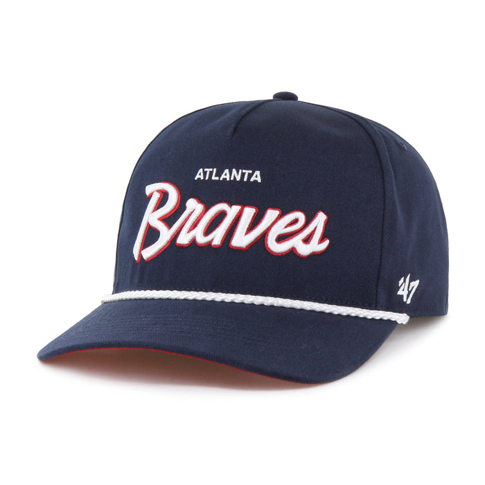 47 Brand Snapback Hat OSFM / Navy Atlanta Braves '47 Crosstown Script Hitch Navy Adjustable Snapback Hat