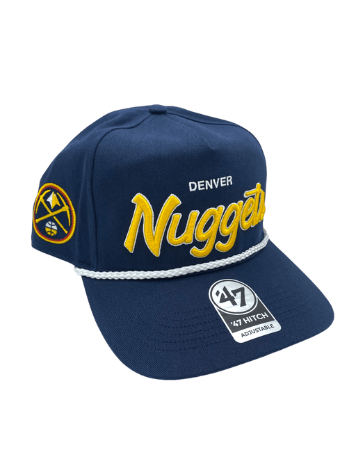 47 Brand Snapback Hat OSFM / Navy Denver Nuggets '47 Crosstown Script Hitch Navy Adjustable Snapback Hat