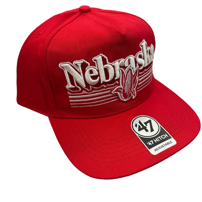 47 Brand Snapback Hat OSFM / Red Adult Nebraska Cornhuskers '47 Script Fade Hitch Red Adjustable Snapback Hat - Men's