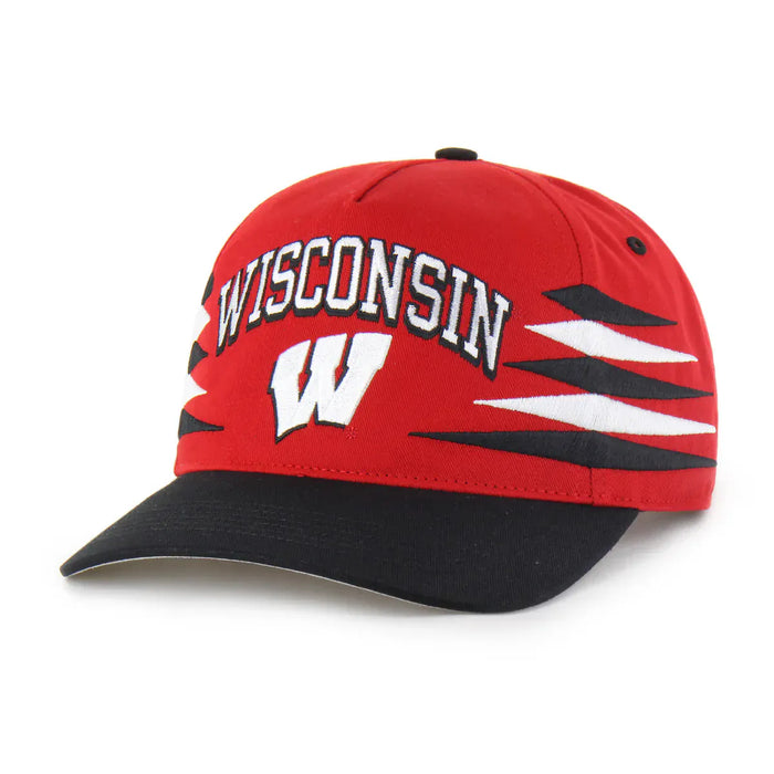 47 Brand Snapback Hat OSFM / Red Adult Wisconsin Badgers '47 Red Diamond Cut Hitch Adjustable Snapback Hat - Men's