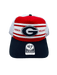 Adult Georgia Bulldogs '47 Red/Black Stripe Mesh Hitch Adjustable Snapback Hat - Men's