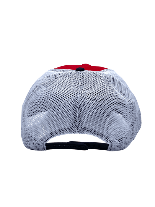 Adult Georgia Bulldogs '47 Red/Black Stripe Mesh Hitch Adjustable Snapback Hat - Men's