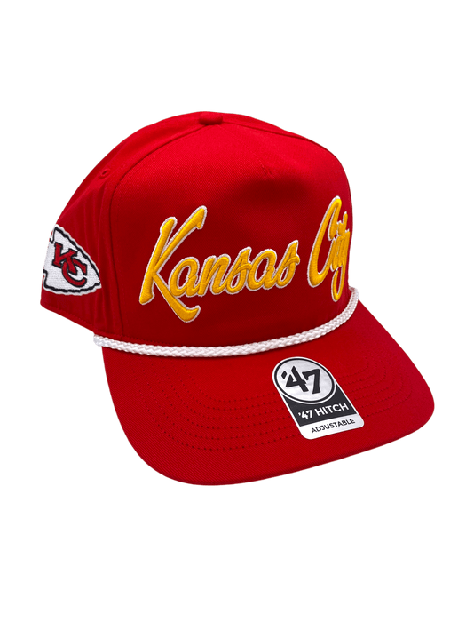Adult Kansas City Chiefs 47 Overhand Hitch Red Adjustable Snapback Ha