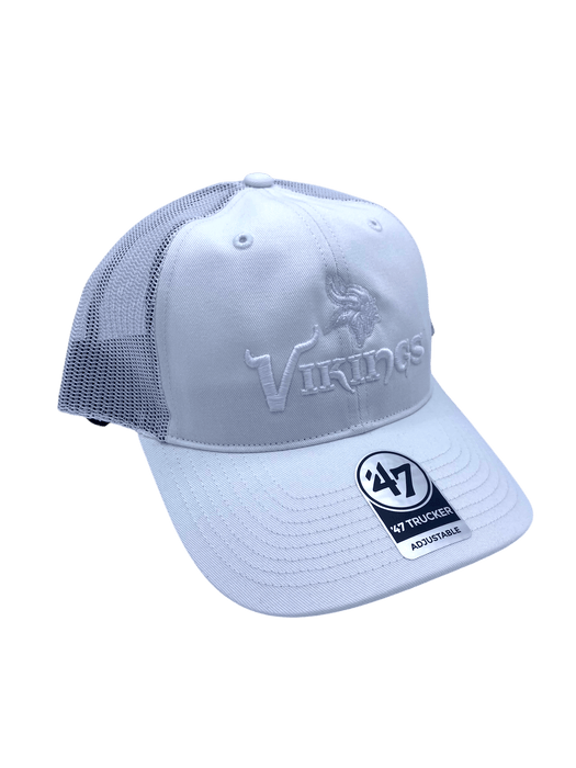 47 Brand Snapback Hat OSFM / White Adult Minnesota Vikings '47 White on White Tucker Adjustable Snapback Hat - Men's