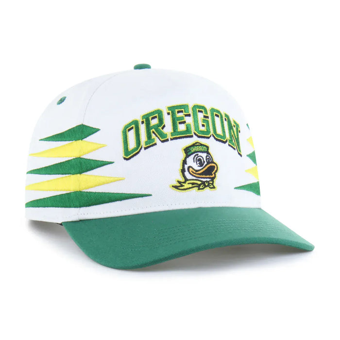 47 Brand Snapback Hat OSFM / White Adult Oregon Ducks '47 White Diamond Cut Hitch Adjustable Snapback Hat - Men's