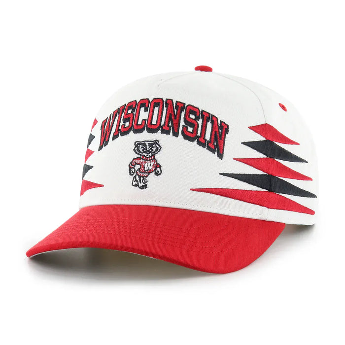 47 Brand Snapback Hat OSFM / White Adult Wisconsin Badgers '47 White Diamond Cut Hitch Adjustable Snapback Hat - Men's
