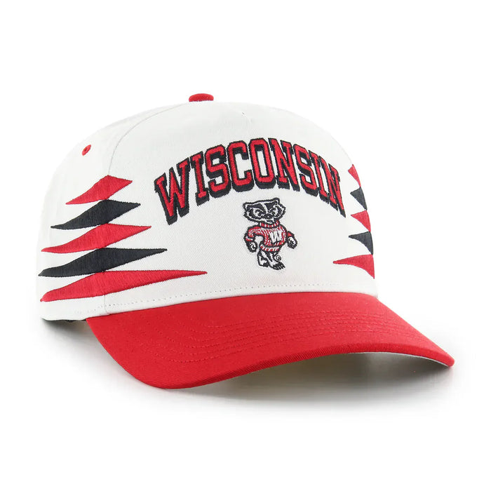 47 Brand Snapback Hat OSFM / White Adult Wisconsin Badgers '47 White Diamond Cut Hitch Adjustable Snapback Hat - Men's