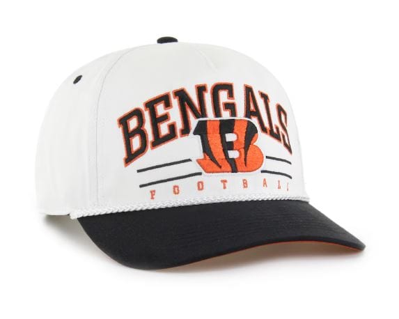 Adult Cincinnati Bengals '47 White/Black Roscoe 2 Tone Hitch Adjustable Snapback Hat - Men's