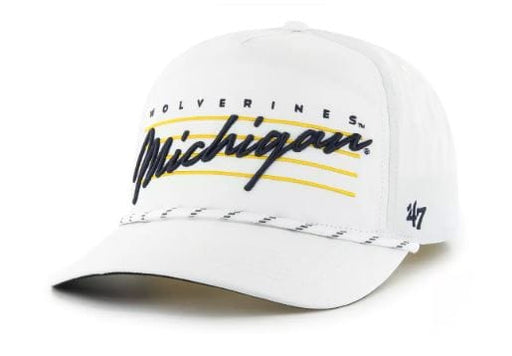 47 Brand Snapback Hat OSFM / White Michigan Wolverines '47 White Downburst Hitch Adjustable Snapback Hat