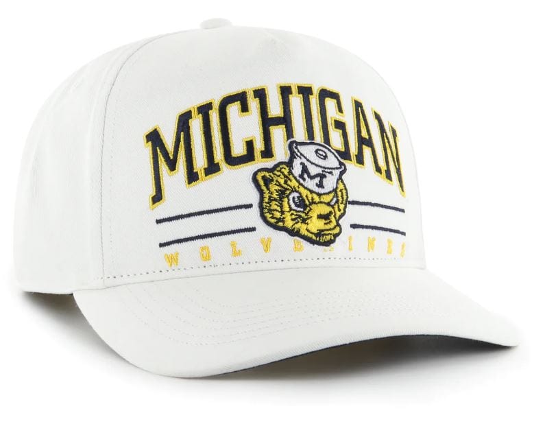 47 Brand Snapback Hat OSFM / White Michigan Wolverines '47 White Roscoe Hitch Adjustable Snapback Hat