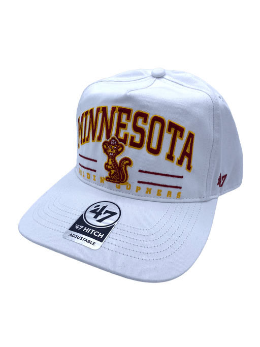 47 Brand Snapback Hat OSFM / White Minnesota Golden Gophers '47 White Roscoe Hitch Adjustable Snapback Hat