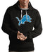 47 Brand Sweatshirts Adult Detroit Lions Antigua Black Victory Logo Hooded Sweatshirt - Men's