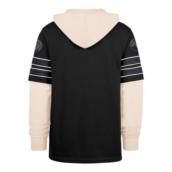 47 Brand Sweatshirts Adult Minnesota Timberwolves '47 Black Split Zone Cornerback Duo Hooded Sweatshirt - Men's