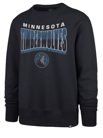 47 Brand Sweatshirts Adult Minnesota Timberwolves '47 Navy Basic Crew Sweatshirt - Men's