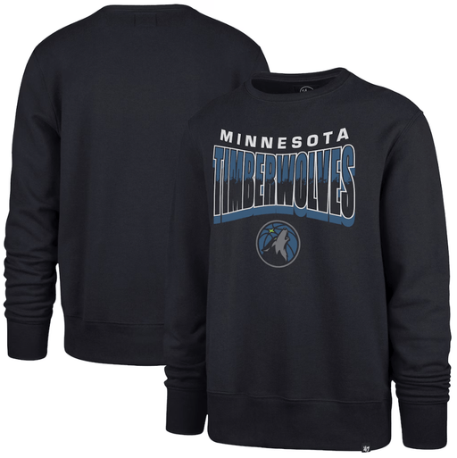 47 Brand Sweatshirts Adult Minnesota Timberwolves '47 Navy Basic Crew Sweatshirt - Men's