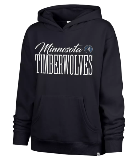 47 Brand Sweatshirts Adult Minnesota Timberwolves '47 Navy Whirlwind Naomi Hooded Sweatshirt - Women's