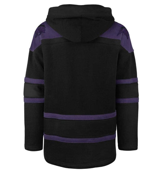 47 Brand Sweatshirts Adult Minnesota Vikings '47 Black Superior Lacer Hooded Sweatshirt - Men's