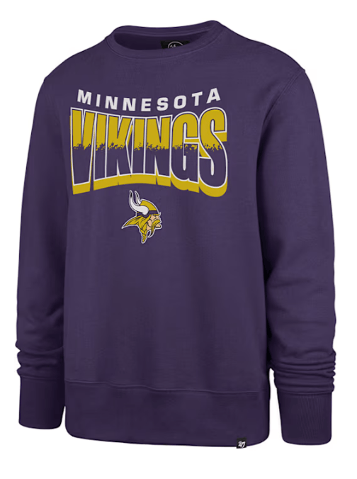 47 Brand Sweatshirts Adult Minnesota Vikings '47 Purple Brush by Headline Crew Sweatshirt - Men's