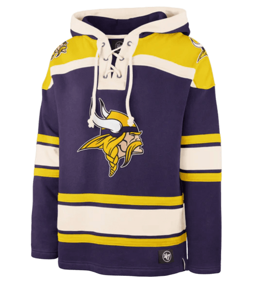 47 Brand Sweatshirts Adult Minnesota Vikings '47 Purple Superior Lacer Hooded Sweatshirt - Men's