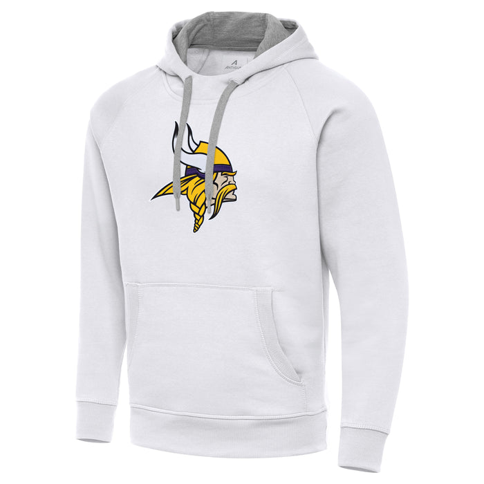 47 Brand Sweatshirts Adult Minnesota Vikings Antigua White Out Victory Logo Hooded Sweatshirt - Men's