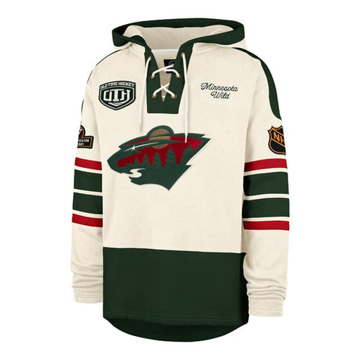 47 Brand Sweatshirts Adult Minnesota Wild '47 Cream OTH Puck Drop Dual Lacer Hooded Sweatshirt - Men's
