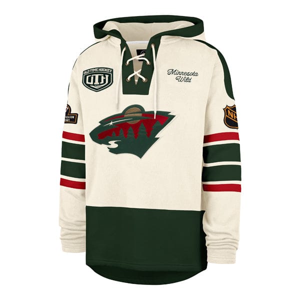 47 Brand Sweatshirts Adult Minnesota Wild '47 Cream OTH Puck Drop Dual Lacer Hooded Sweatshirt - Men's