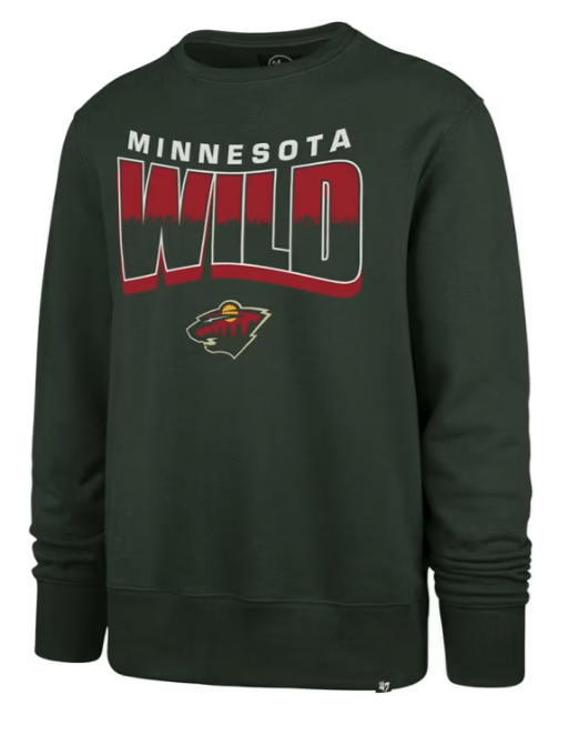 47 Brand Sweatshirts Adult Minnesota Wild '47 Green Brush by Headline Crew Sweatshirt - Men's
