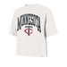 Adult Minnesota Twins '47 Gray Sandstone Shale Reed City Short Sleeve Crop Shirt - Women's