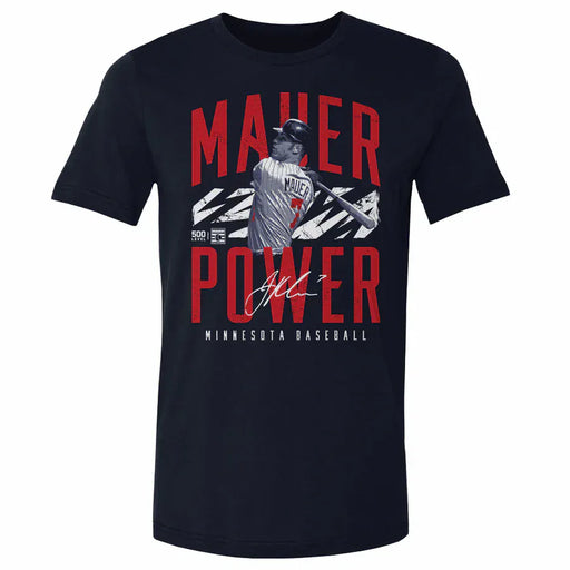 500 Level Apparel MLB Adult Joe Mauer Minnesota Twins "Mauer Power" Navy T-Shirt - Men's
