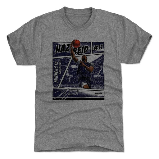 500 Level Shirts Men's Naz Reid Minnesota Timberwolves Gray Comic Book Style T-Shirt