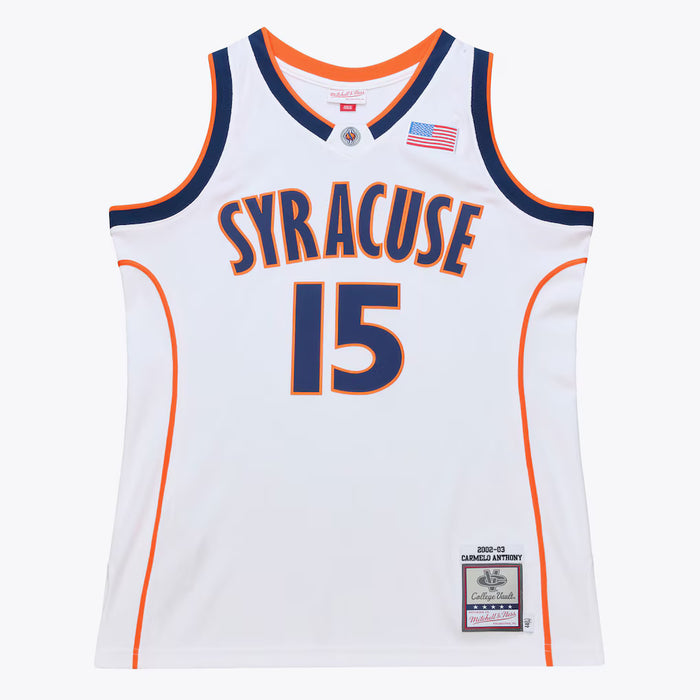 Adult Carmelo Anthony Syracuse Orange Mitchell & Ness White 2003 Throwback Authentic Jersey - Men's