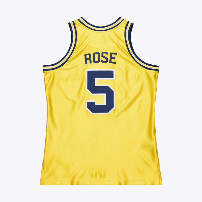 Adult Jalen Rose Michigan Wolverines Mitchell & Ness Yellow 1991 Throwback Authentic Jersey - Men's