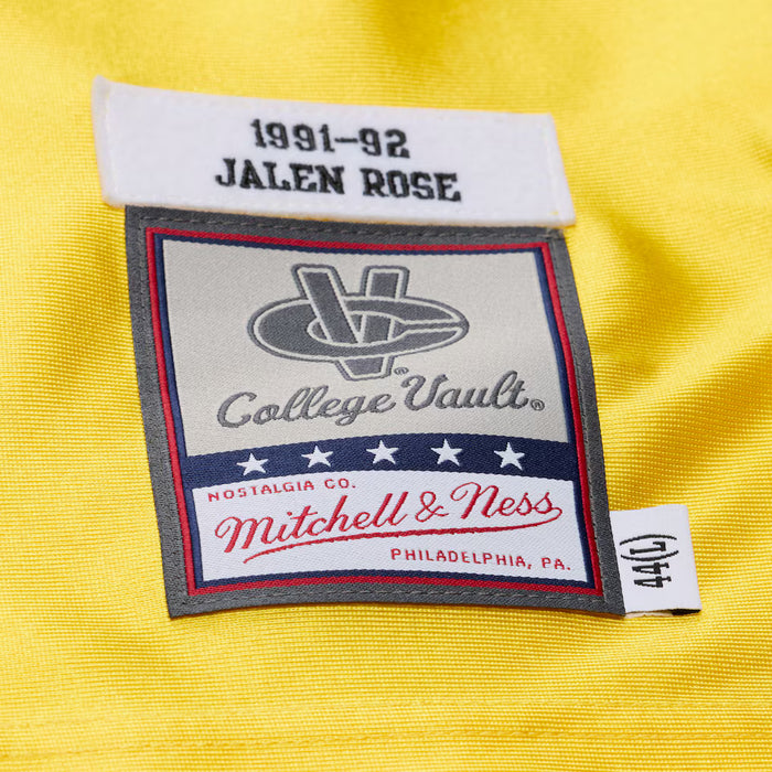 Adult Jalen Rose Michigan Wolverines Mitchell & Ness Yellow 1991 Throwback Authentic Jersey - Men's