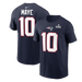 Drake Maye New England Patriots Nike Super Bowl LX Patch Name & Number T-Shirt - Navy - MEN'S