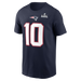 Drake Maye New England Patriots Nike Super Bowl LX Patch Name & Number T-Shirt - Navy - MEN'S