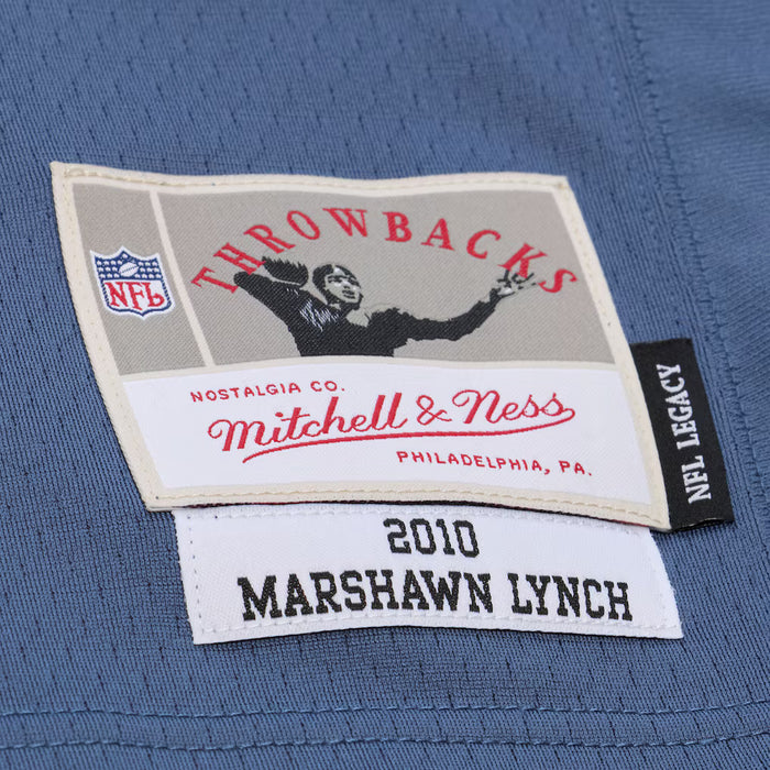 Adult Marshawn Lynch Seattle Seahawks Navy 2010 Mitchell & Ness Throwback Jersey - Men's