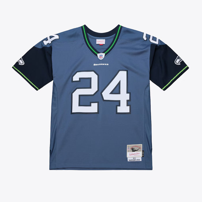 Adult Marshawn Lynch Seattle Seahawks Navy 2010 Mitchell & Ness Throwback Jersey - Men's