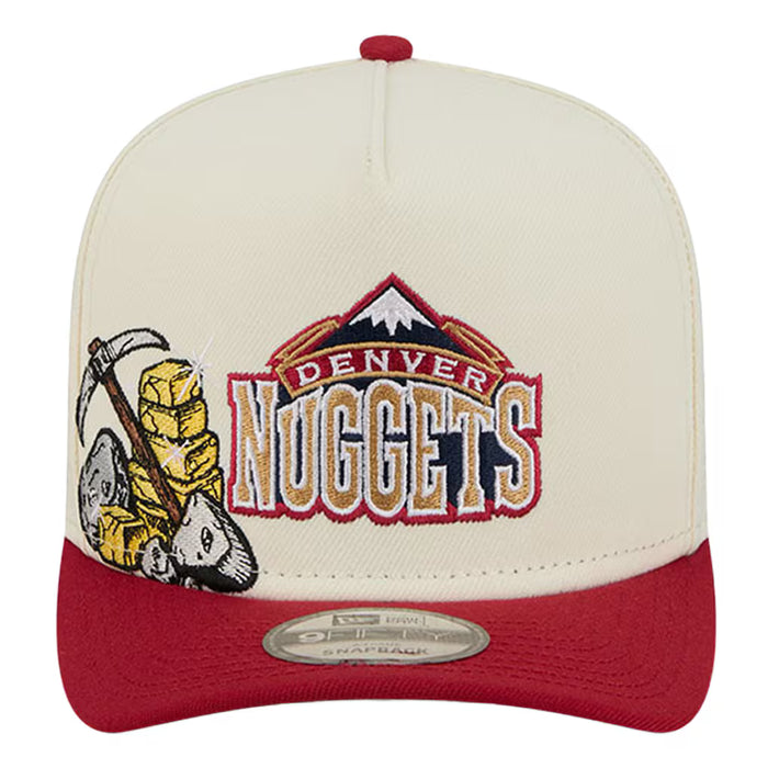 Adult Denver Nuggets New Era Chrome Mascot Illustrated A-Frame 9FIFTY Adjustable Snapback Hat - Men's