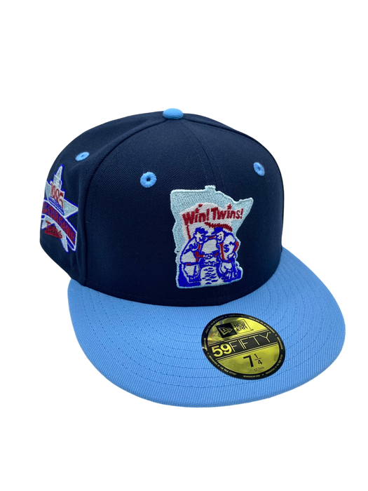 Adult Minnesota Twins New Era Blue Minny & Paul Custom Side Patch 59FIFTY Fitted Hat - Men's