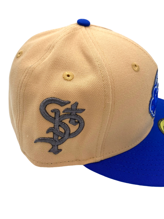 Adult St. Paul Saints New Era Tan/Blue Custom Side Patch 59FIFTY Fitted Hat - Men's