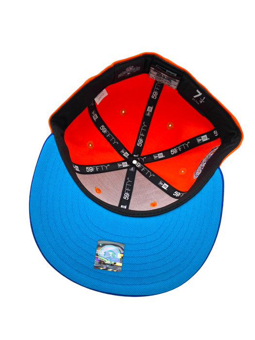 Adult Minneapolis Millers New Era Orange/Blue Custom Side Patch 59FIFTY Fitted Hat - Men's